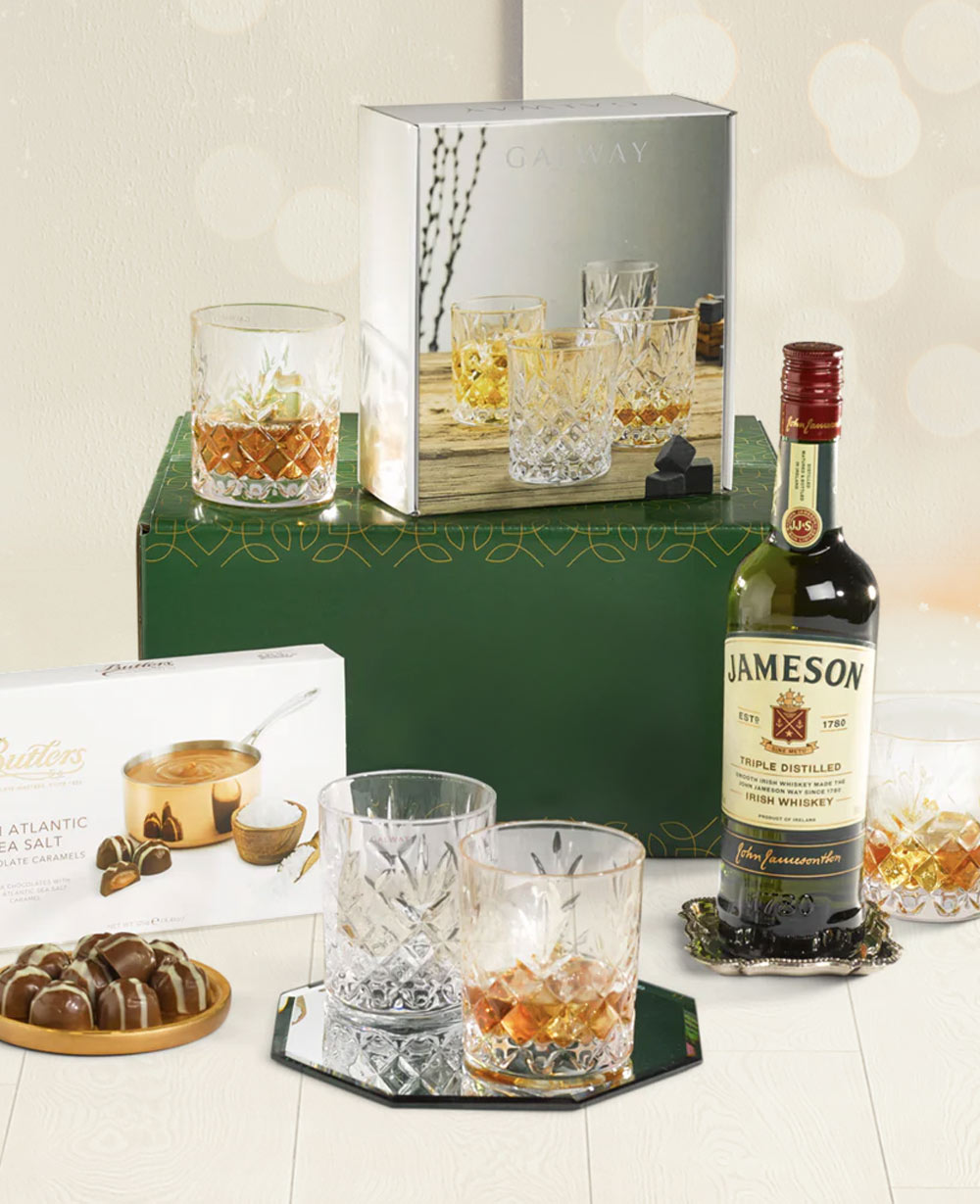 Whiskey, Glasses & Treats Gift Hamper Whiskey, Glasses & Treats Gift Hamper